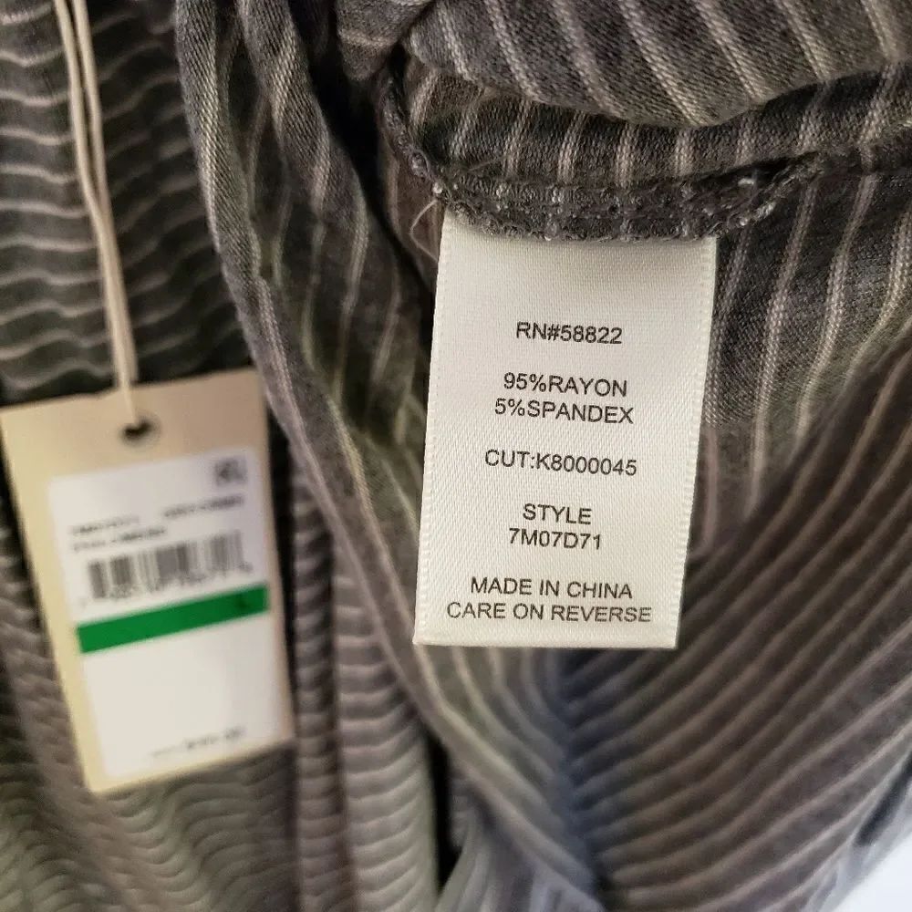 Max Studio London Striped Racerback Cami Tank Gray/White - Picture 7 of 7